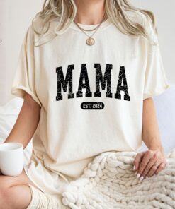 custom mama shirt est 2024 retro design personalized mom t shirt for mothers day unique mom life apparel myyks