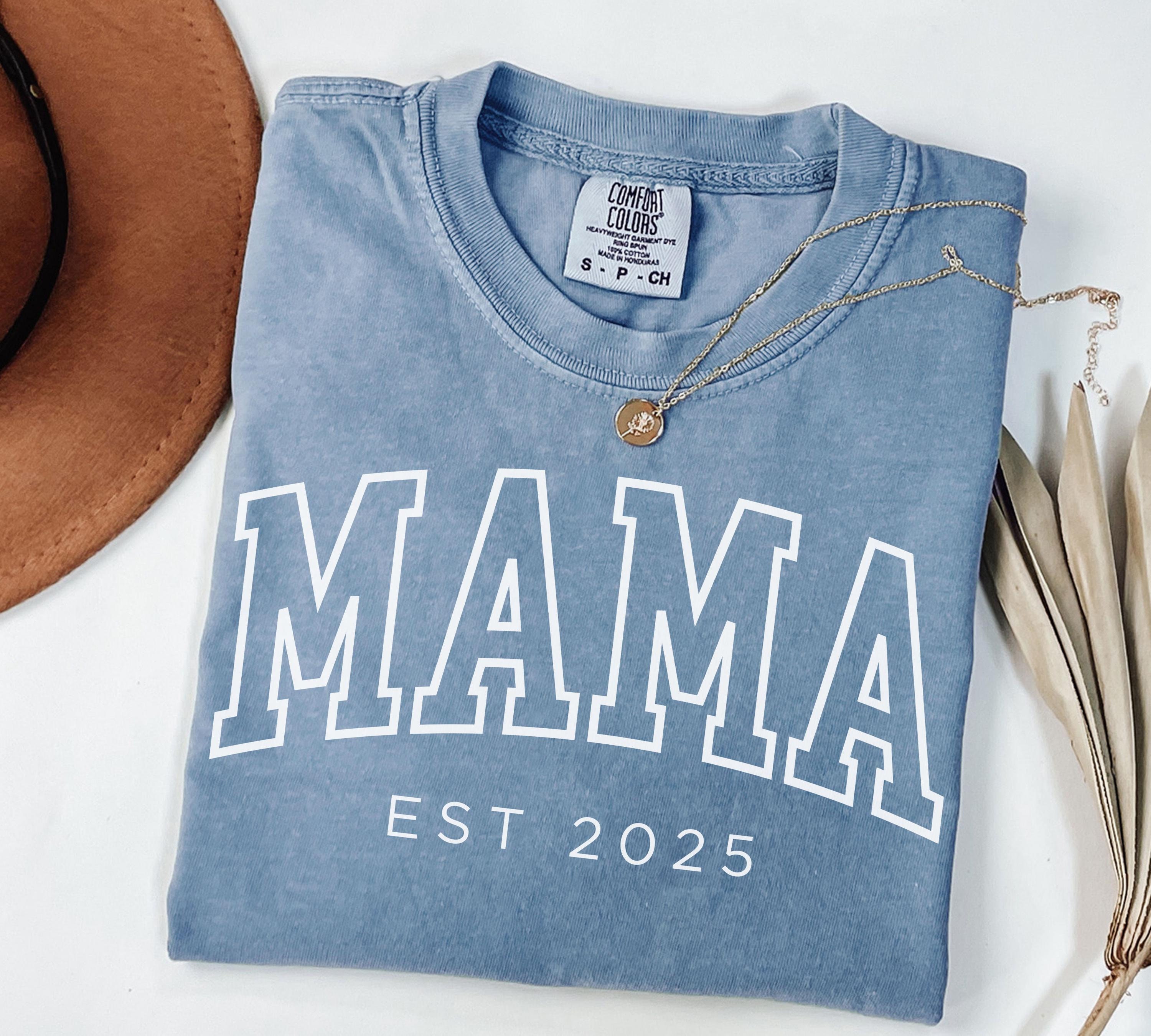 custom mama shirt established 2025 comfort colors mom life shirt for new moms pregnancy announcement mothers day gift 9nr5r scaled