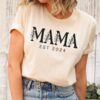 custom mama shirt floral design mama est 2024 shirt for new moms pregnancy announcement mothers day gift dac9x