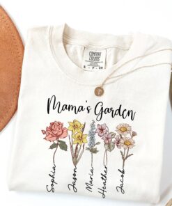 custom mama shirt with birth flowers for mothers day unique gift for mom vintage garden design h1rbk