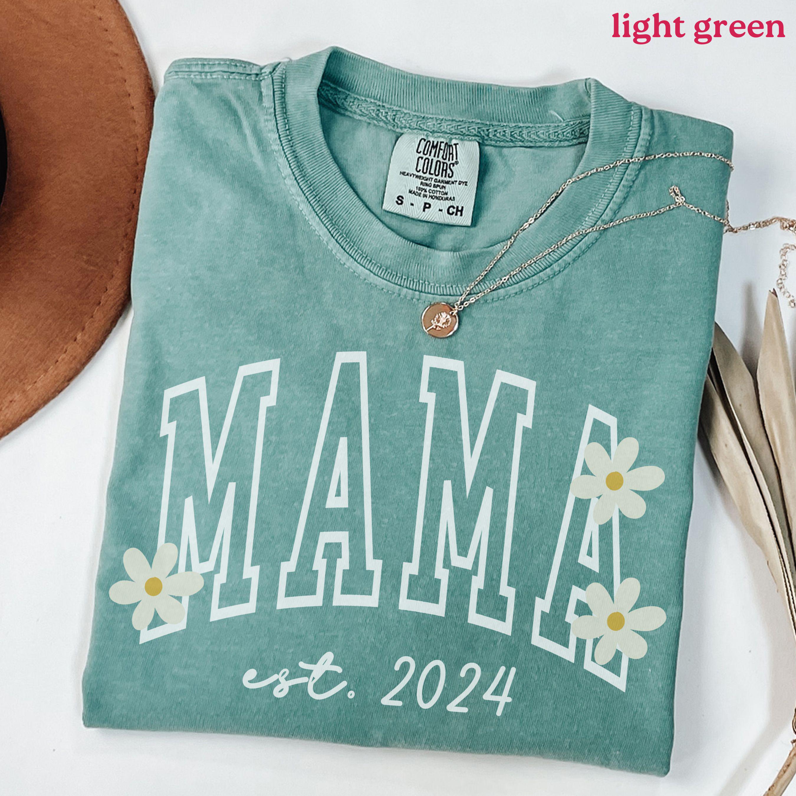 custom mama shirt with daisy design cute flower tee for new mom pregnancy reveal family announcement icjqk scaled