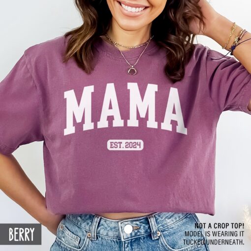 custom mama shirt with est year for new moms funny baby announcement mothers day shirt cute mom t shirt gdks6