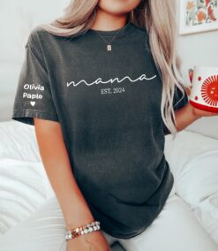 custom mama shirt with kids names on sleeve personalized mom shirt for mothers day unique mom life t shirt ftic8