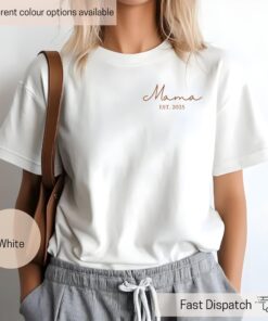 custom mama shirt with year personalization for new moms trendy minimalist design unique gift for mothers wyusl