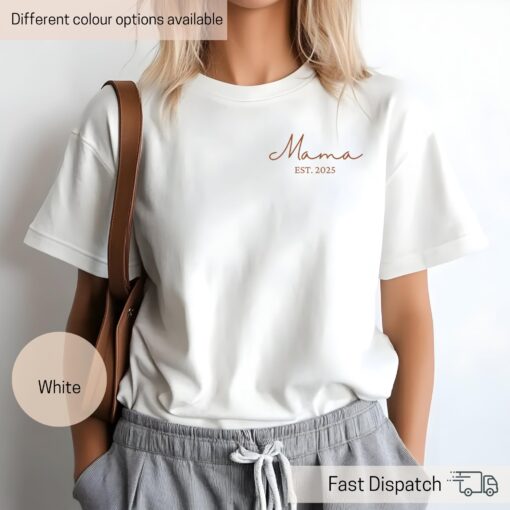 custom mama shirt with year personalization for new moms trendy minimalist design unique gift for mothers wyusl