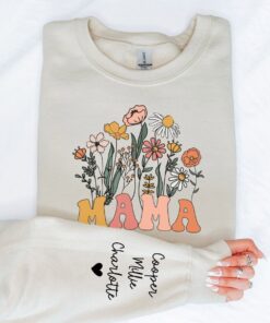 custom mama sweatshirt with childs name wildflowers design ideal for mom gifts and expecting mothers christmas apparel fyo9i