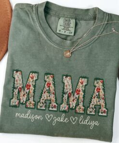 custom mama t shirt with kids names for mothers day wildflower tee new mom gift baby shower outfit vkpca