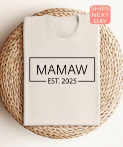 custom mamaw shirt est 2025 baby announcement tee new grandma gift mothers day shirt personalized mom life apparel 5ncjl