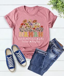 custom mamaw shirt with grandkids names floral design unique mothers day gift personalized mamaw t shirt wildflowers 8dbq5