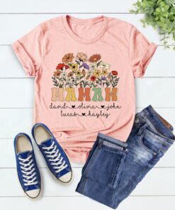 custom mamaw shirt with grandkids names floral design unique mothers day gift personalized mamaw t shirt wildflowers encgx