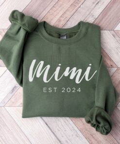 custom mimi est 2025 sweatshirt for pregnancy announcement best gift for grandma mothers day unique mimi shirt t4dgx