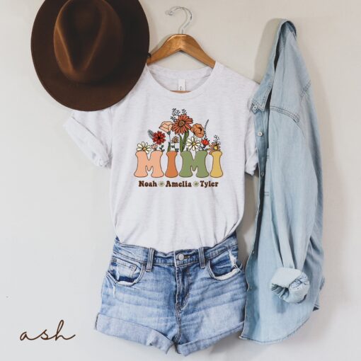 custom mimi t shirt with grandkids names and wildflowers for mothers day unique gift for grandma personalized mom shirt 4j03p