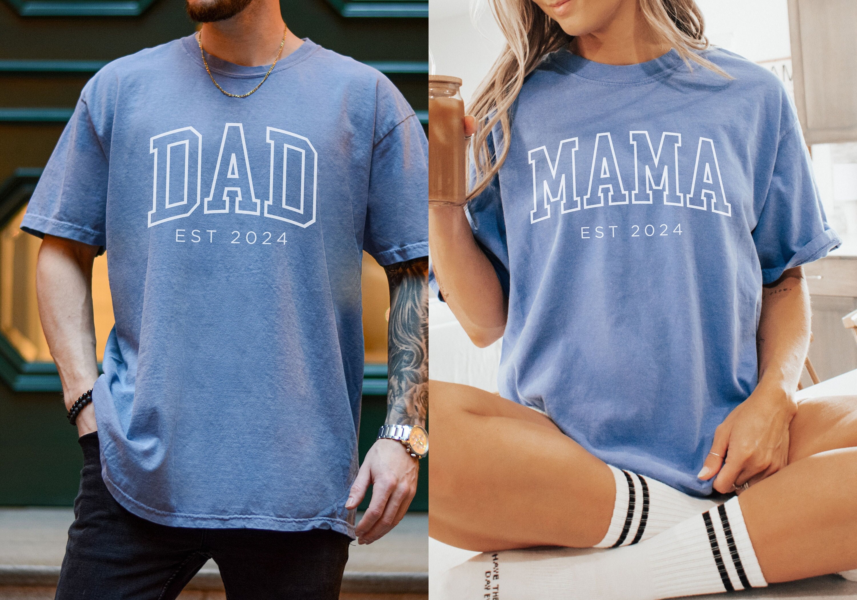 custom mom and dad shirts with est 2025 design for new parents pregnancy reveal gifts for dad to be fk8kd scaled