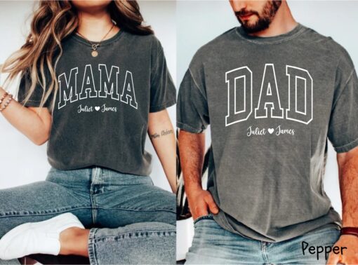 custom mom and dad shirts with kids names matching family t shirts personalized mom life shirt best dad shirt gifts 9gmqj scaled