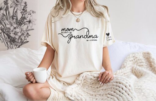 custom mom grandma est year shirt for mothers day personalized pregnancy announcement baby reveal gift for grandma 7ntmd
