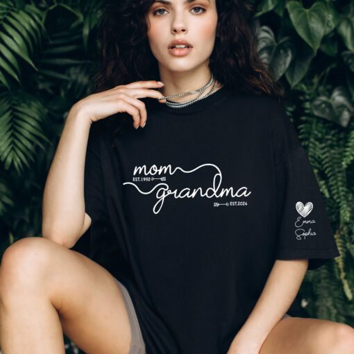 custom mom grandma est year shirt for mothers day personalized pregnancy announcement baby reveal gift for grandma hkwdp