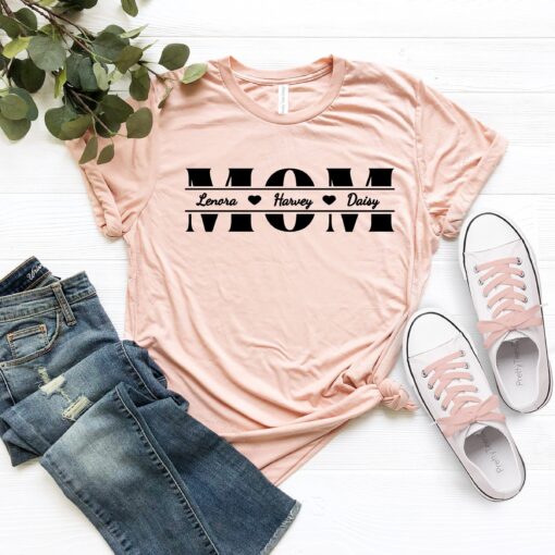 custom mom shirt with kids names personalized mama shirt for mothers day and mom birthday gift