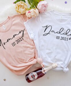 custom mommy and daddy est shirt personalized mom and dad matching t shirts best gifts for parents husband and wife shirts lyge3