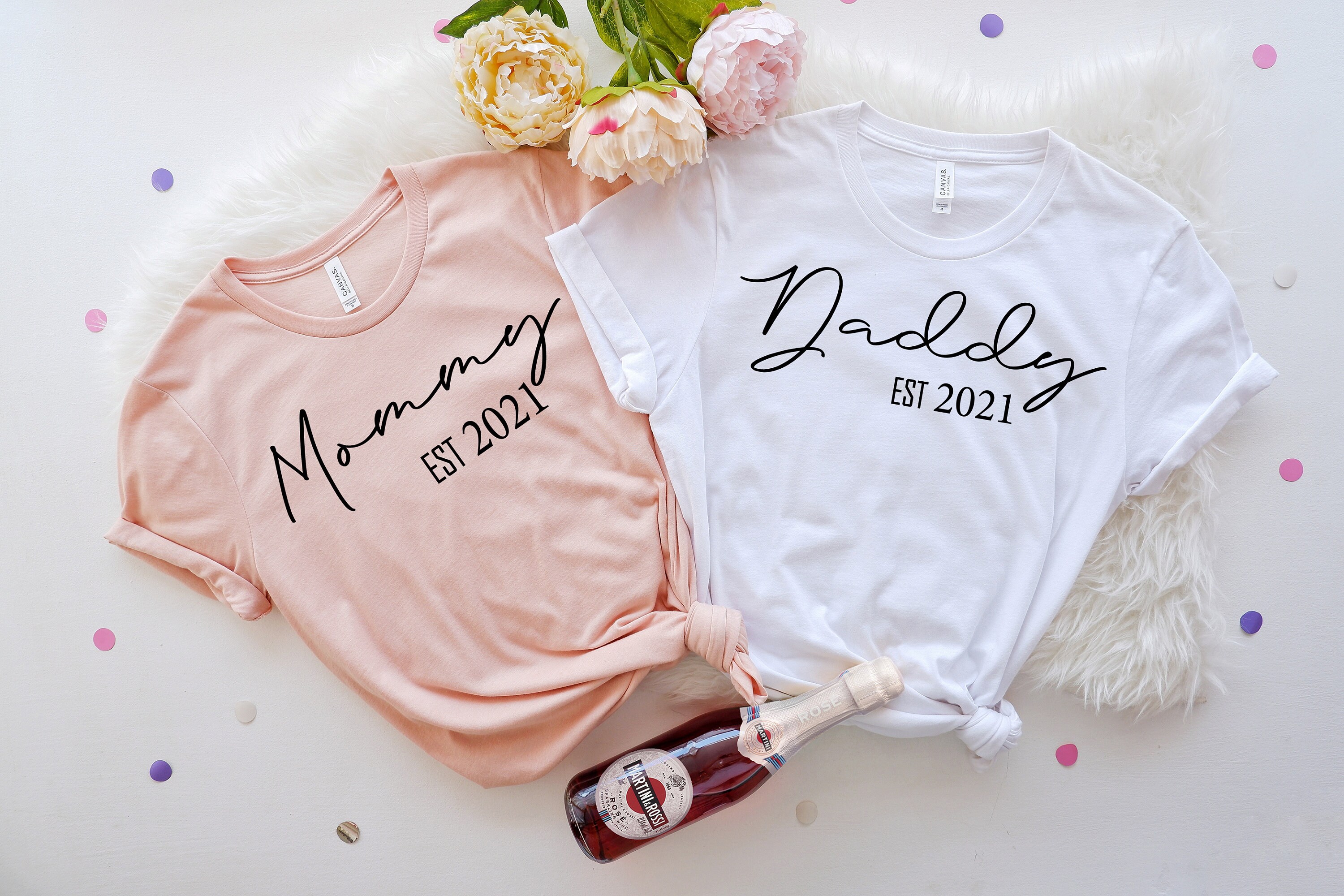 custom mommy and daddy est shirt personalized mom and dad matching t shirts best gifts for parents husband and wife shirts lyge3 scaled