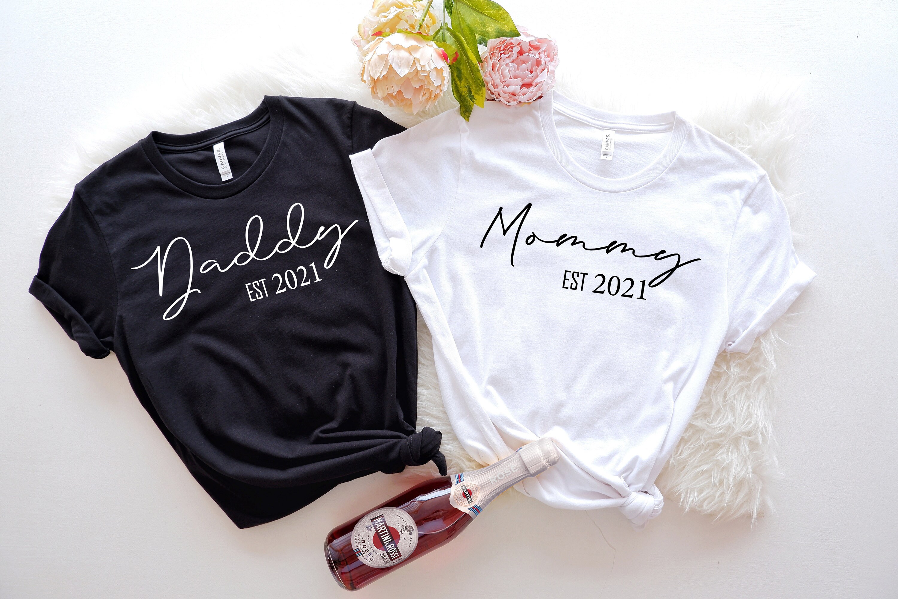 custom mommy and daddy est shirt personalized mom and dad matching t shirts best gifts for parents husband and wife shirts sze5j scaled