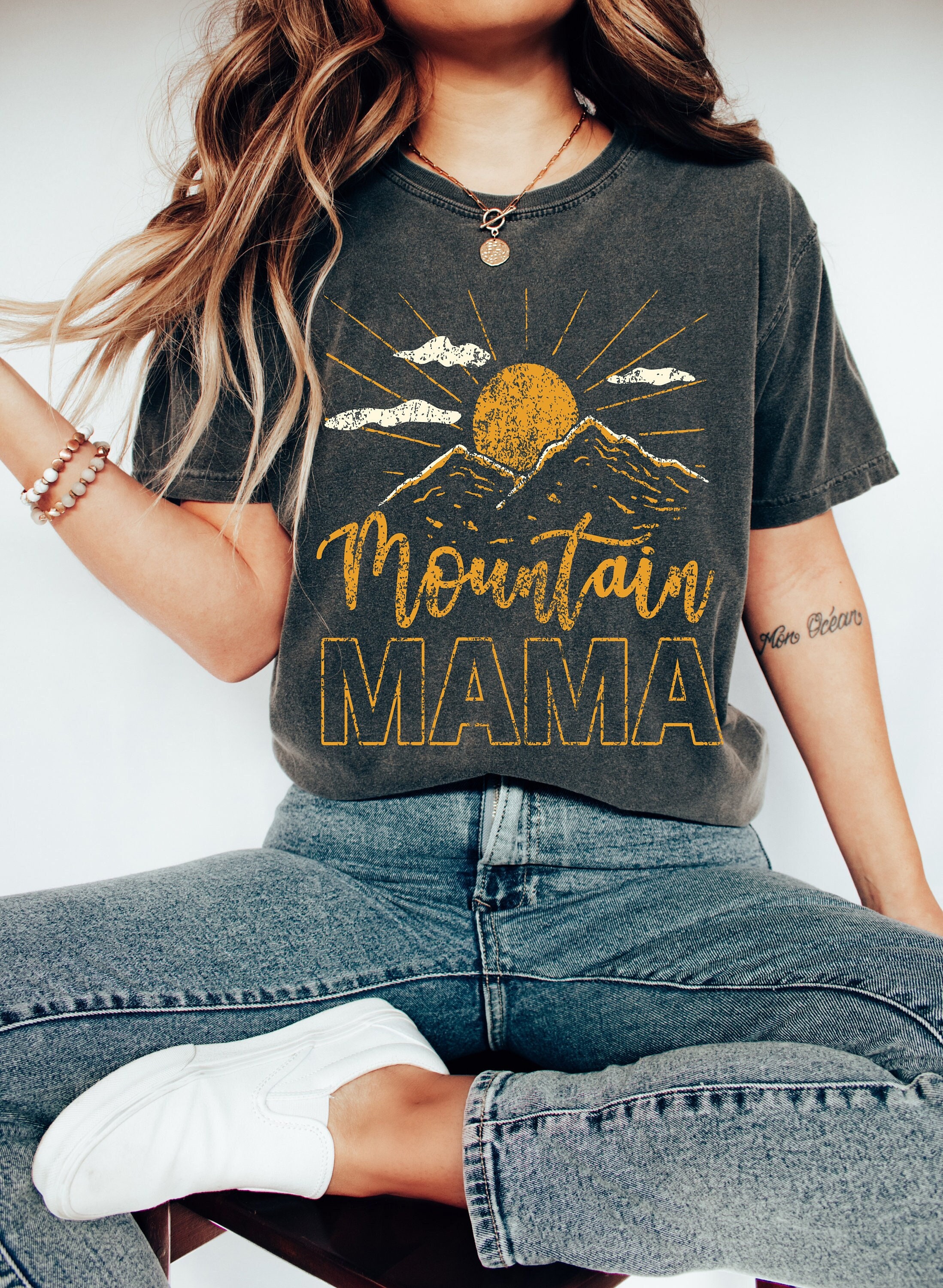 custom mountain mama shirt for hiking cute 70s style mountain mom tee camping t shirt perfect for outdoor adventures w9hng scaled