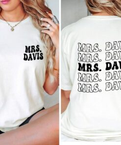 custom mrs shirt for brides personalized last name shirt engagement gift honeymoon bachelorette party apparel drsqf