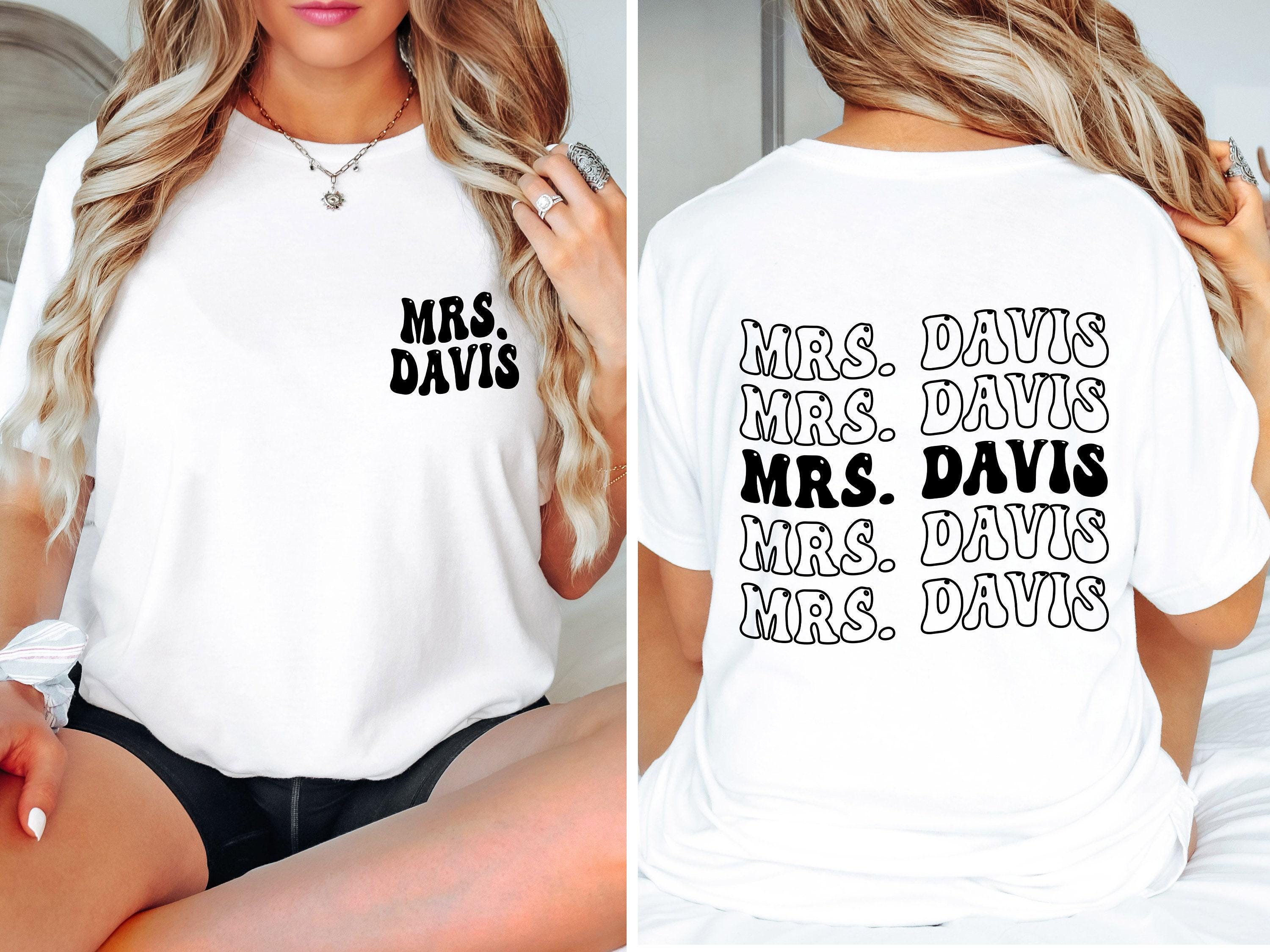 custom mrs shirt for brides personalized last name shirt engagement gift honeymoon bachelorette party apparel nnhs2 scaled