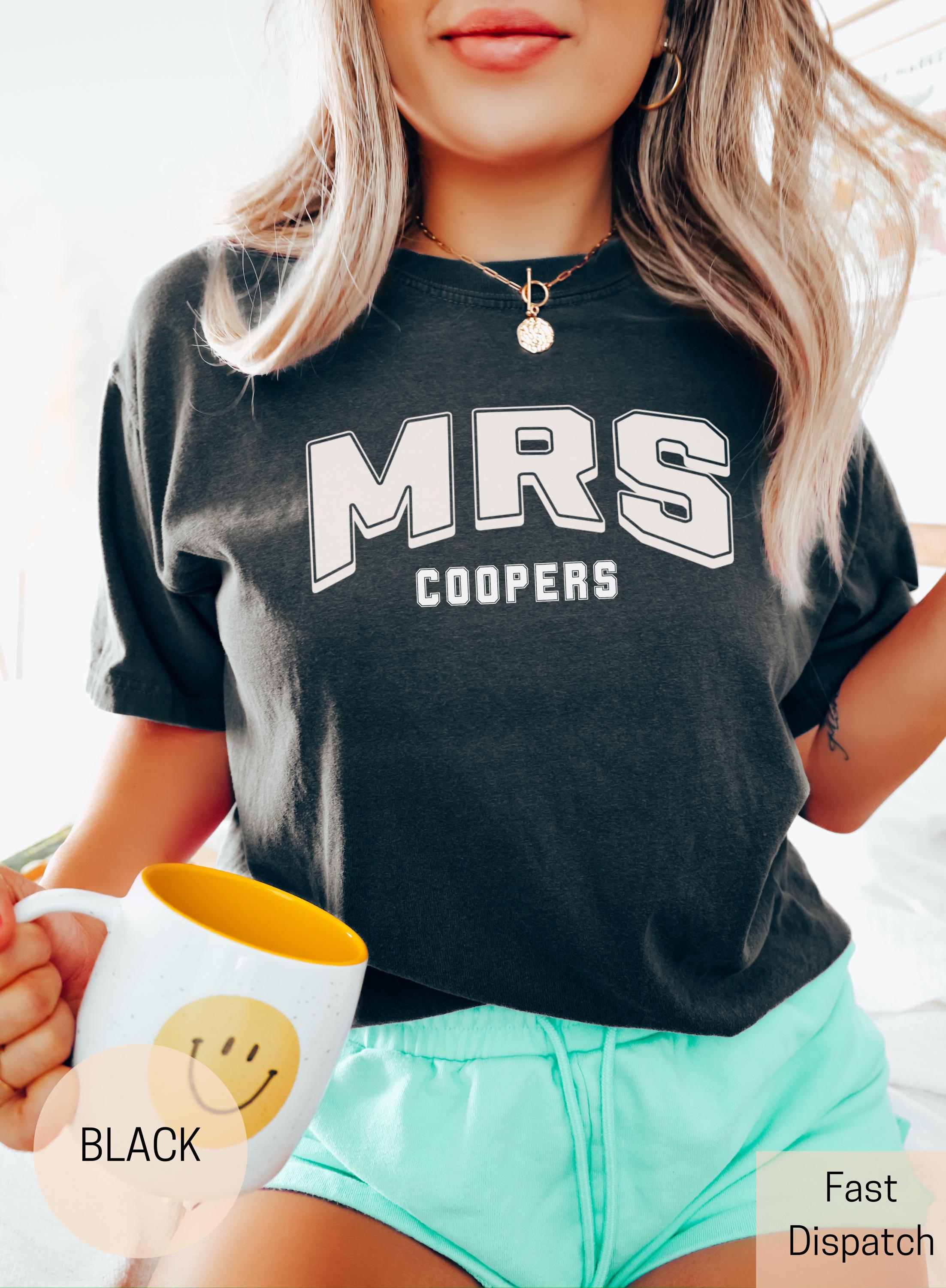 custom mrs shirt for new wives personalized bride tee bachelorette party shirt bridal party gift idea as4xy scaled