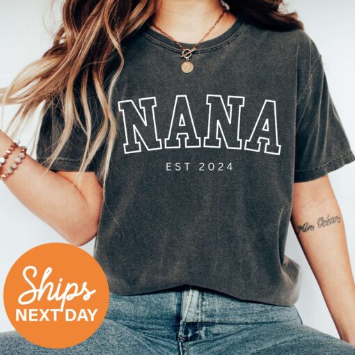 custom nana est 2024 shirt personalized grandma gift pregnancy announcement shirt promoted to nana t shirt pl6c8