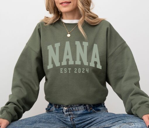 custom nana est 2024 sweatshirt new grandma gift personalized nana sweater for christmas and special occasions