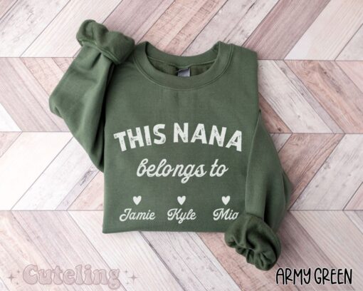 custom nana sweatshirt personalized grandma hoodie unique gift for new grandmother mothers day plus size apparel