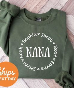 custom nana sweatshirt with grandkids names personalized grandparents sweatshirt unique nana gifts for grandma and family 02q9b