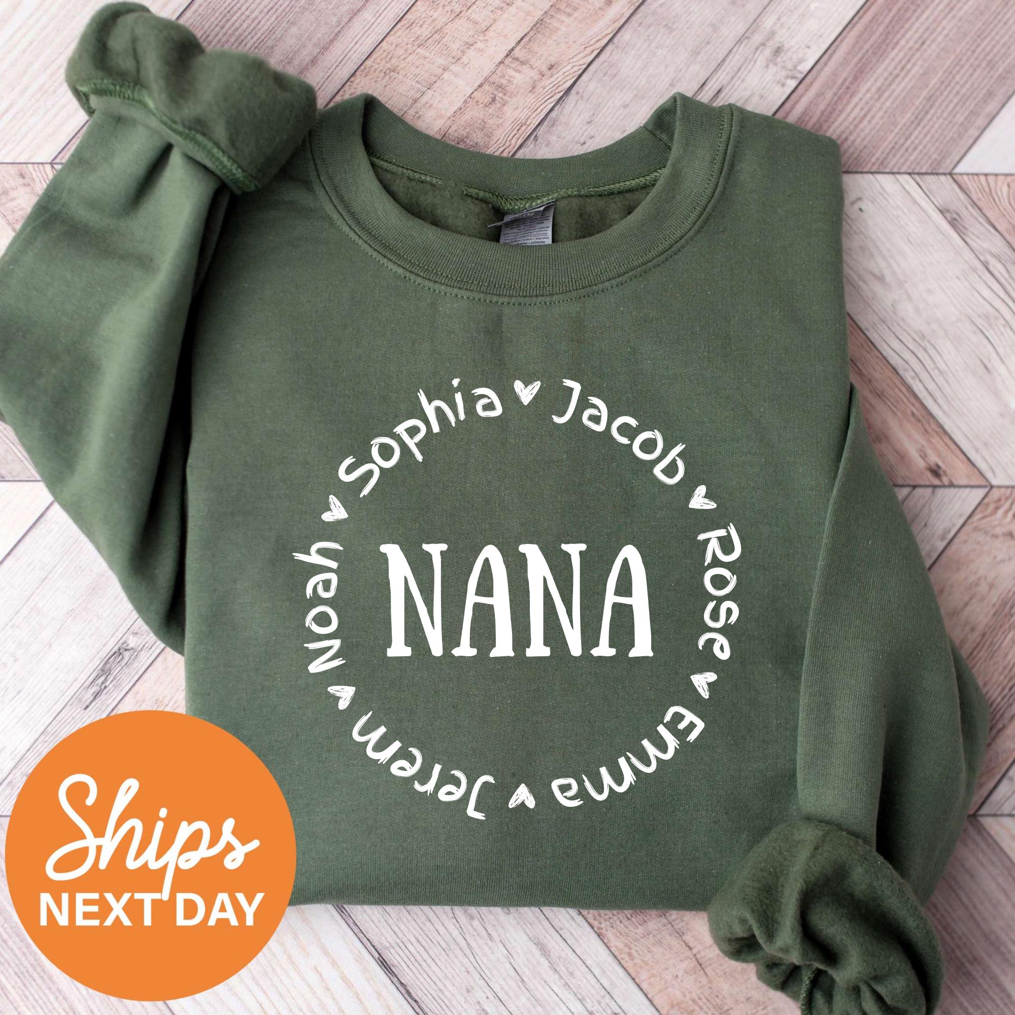 custom nana sweatshirt with grandkids names personalized grandparents sweatshirt unique nana gifts for grandma and family 02q9b