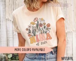 custom nina shirt for godmother proposal gift with wildflowers design and hispanic baptism announcement est 2025 tel4e