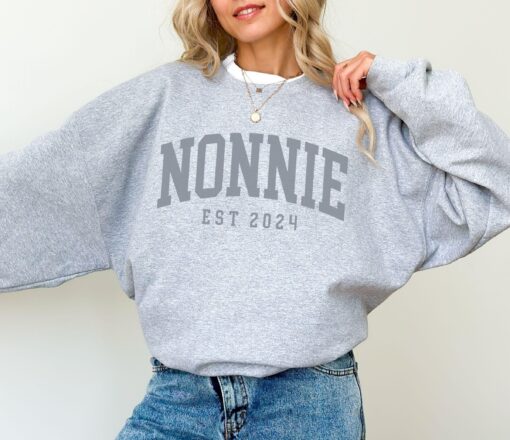 custom nonnie est 2024 sweatshirt personalized nonnie gift for new grandma unique nonnie sweater for grandmothers seqht