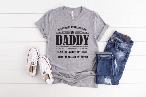 custom personalized dad shirt with kids names for fathers day unique gift for dads t shirt towcc scaled