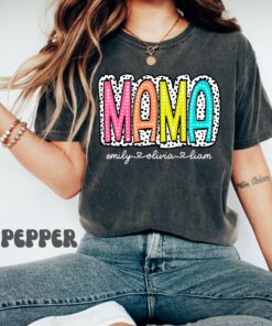 custom personalized mama shirt with kids names cute mama t shirt for mothers day unique mom gift colorful design o62cl