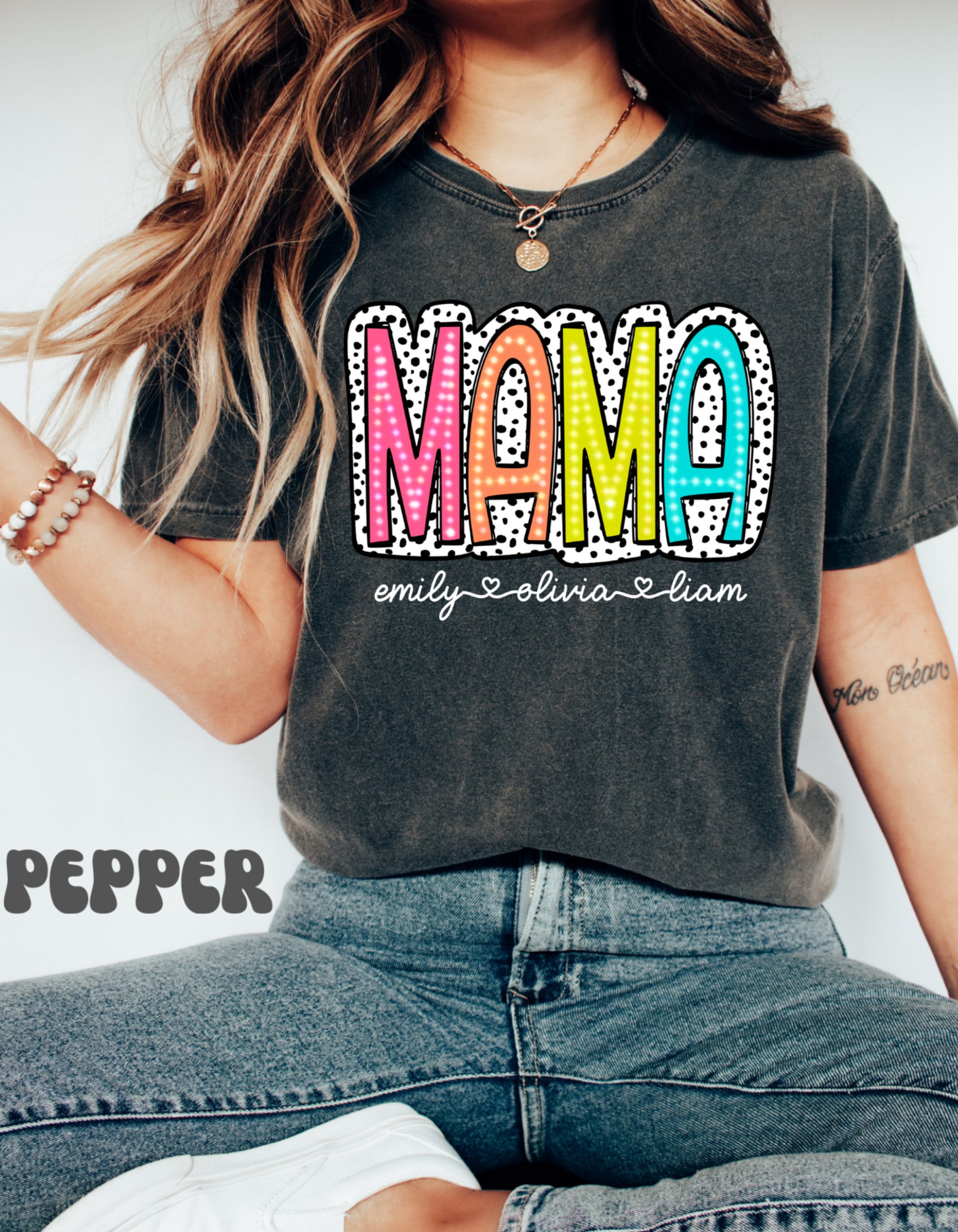 custom personalized mama shirt with kids names cute mama t shirt for mothers day unique mom gift colorful design o62cl scaled