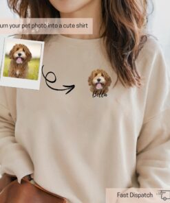 custom pet photo shirt with name personalized dog cat hoodie custom dog portrait sweatshirt for dog mom dad gifts pz01d