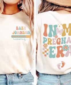 custom pregnancy announcement shirt for mom to be in my pregnant era unique new baby reveal comfort colors t shirt rv6wm