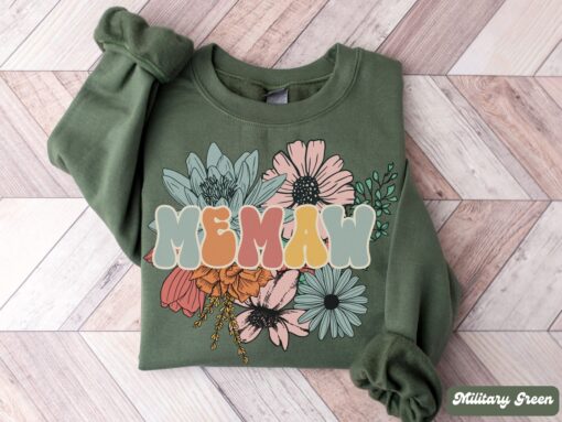 custom retro floral memaw sweatshirt for grandma from grandkids cute mothers day gift and mimi birthday t shirt wgcjn scaled
