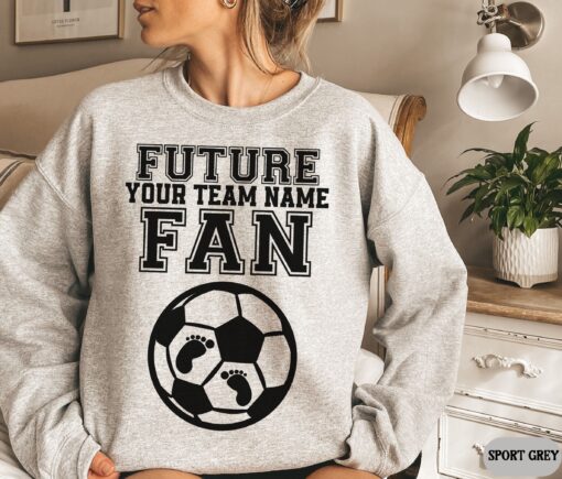 custom soccer ball pregnancy sweatshirt for soccer moms maternity announcement unique sports team baby shower gift