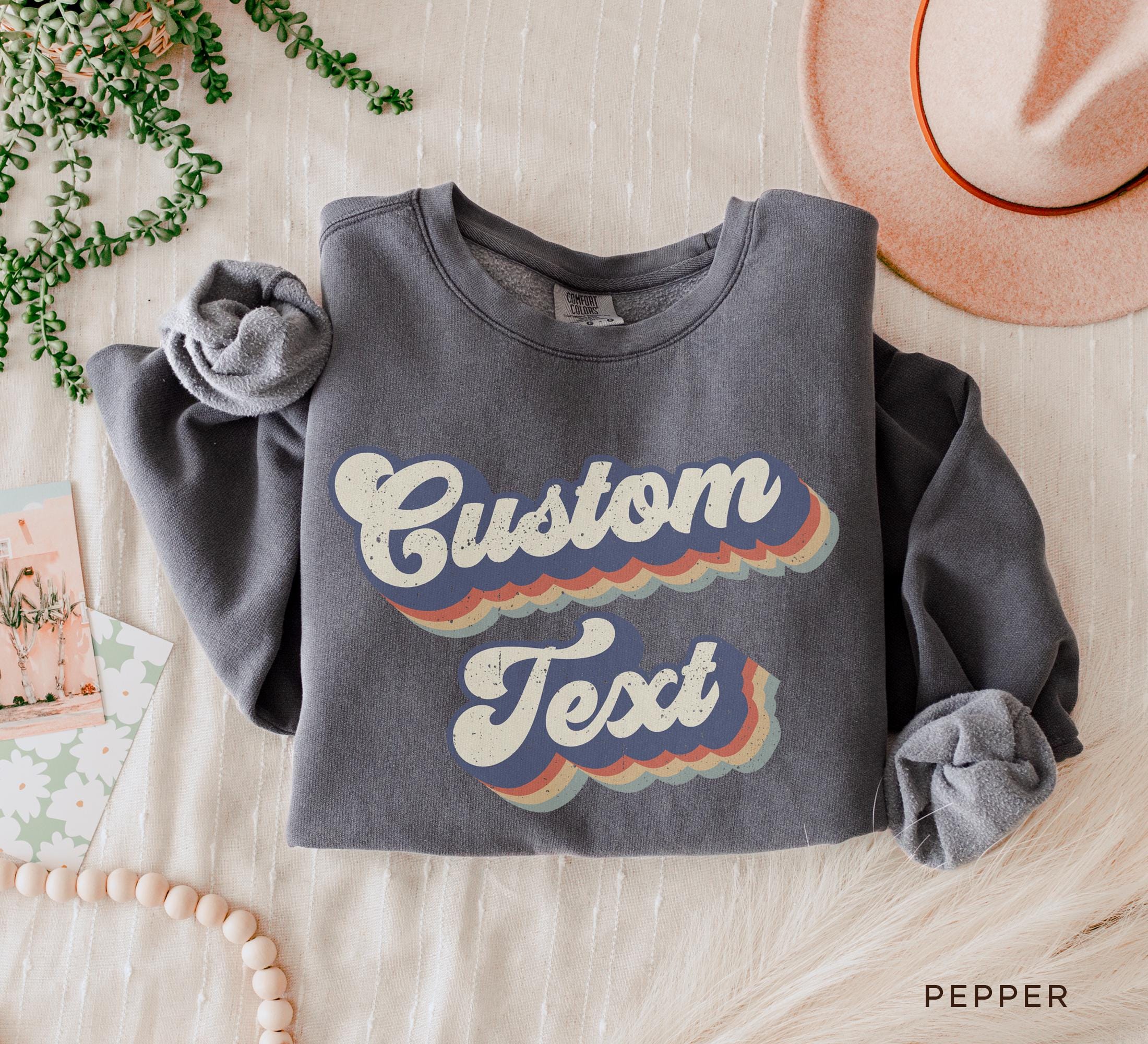 custom vintage style sweatshirt for men and women personalized crewneck matching sweatshirts comfort colors 63na3