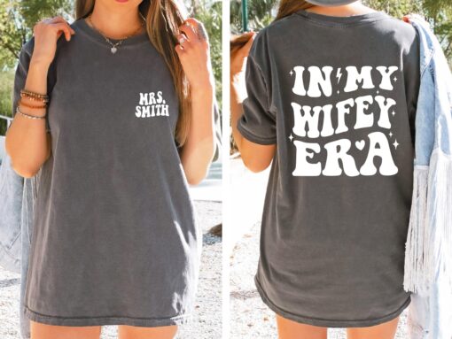 custom wifey era shirt for brides engagement bachelorette gifts personalized wife t shirt wedding apparel cv613 scaled