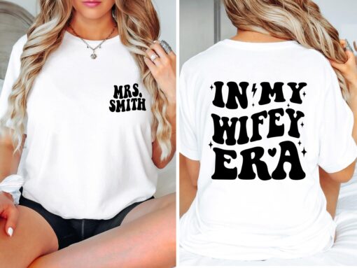 custom wifey era shirt for brides engagement bachelorette gifts personalized wife t shirt wedding apparel pq4so scaled