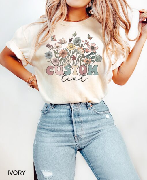 custom wildflowers shirt personalized retro t shirt cute custom text tee unique gift for her best custom shirts fhgmb