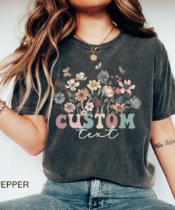 custom wildflowers shirt personalized retro t shirt cute custom text tee unique gift for her best custom shirts wwblv