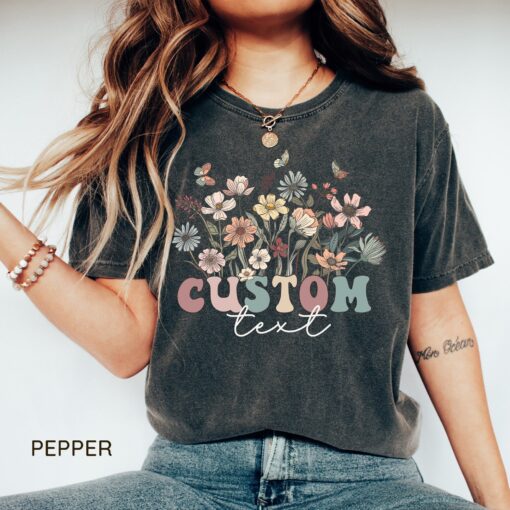 custom wildflowers shirt personalized retro t shirt cute custom text tee unique gift for her best custom shirts wwblv