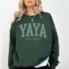 custom yaya est 2024 sweatshirt for grandma unique yaya gift personalized varsity style sweatshirt for new grandmas 1n0yy