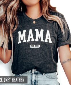 custom year mama shirt vintage varsity style mom life t shirt personalized mothers day gift for new moms and baby showers kj8wk